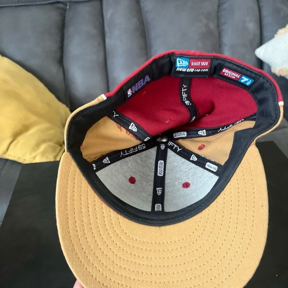 New Era Red and Tan NBA Cap